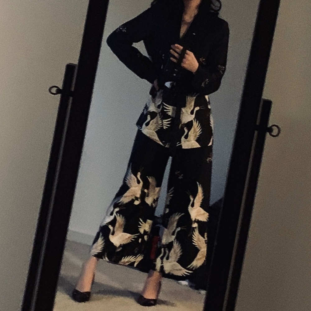 Zara satin 3 piece dress suit set